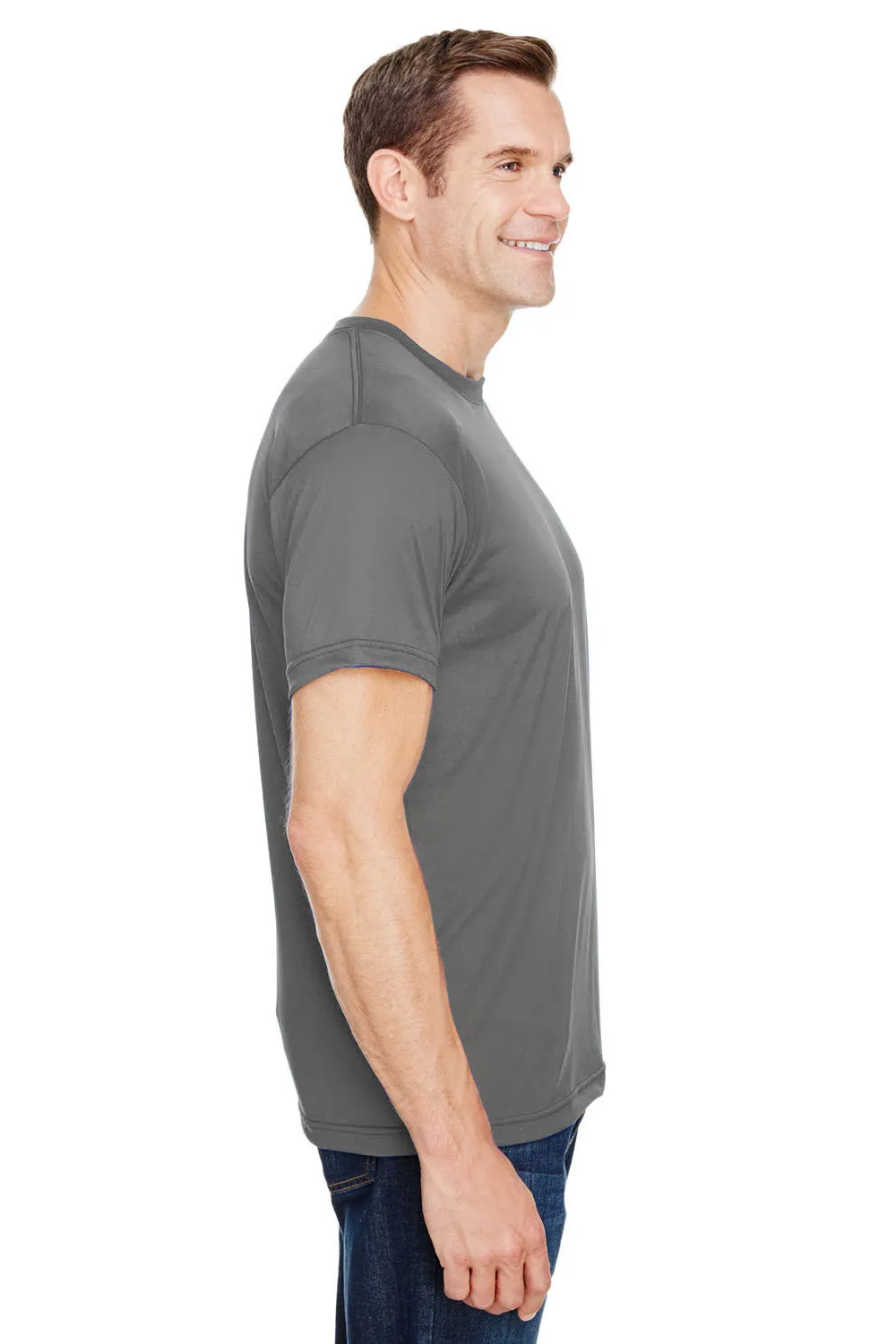 T-shirt à manches courtes pour hommes Bayside fabriqué aux États-Unis - Gris anthracite