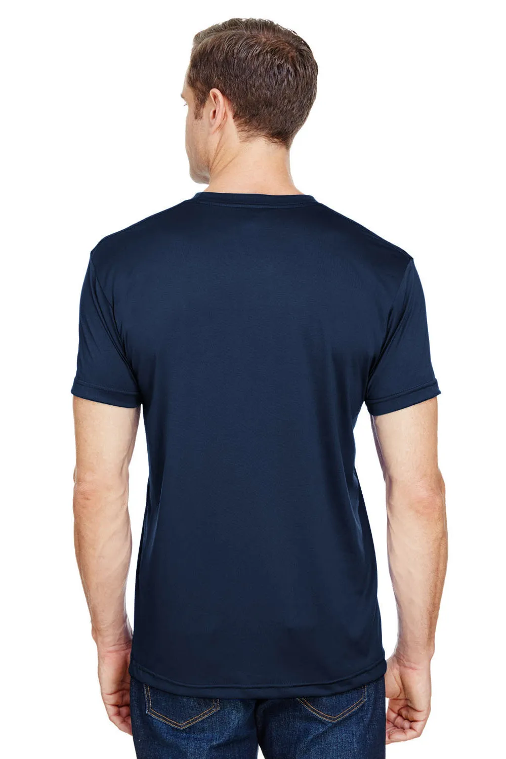 T-shirt à manches courtes pour hommes Bayside fabriqué aux États-Unis - Bleu marine