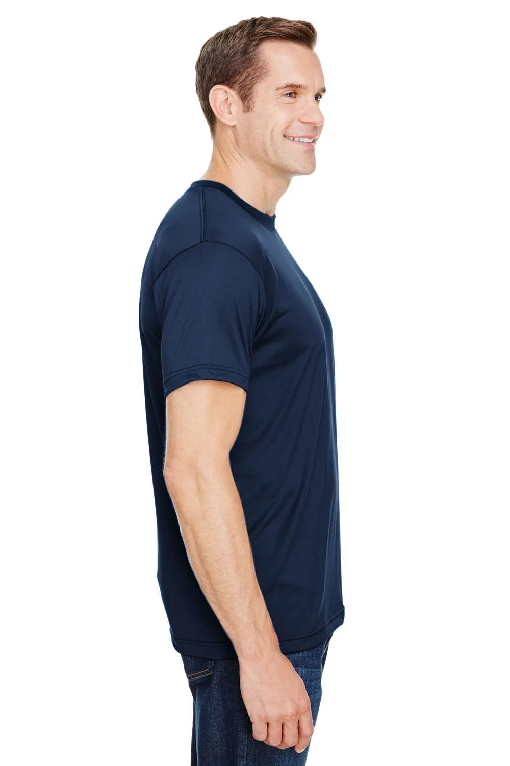 T-shirt à manches courtes pour hommes Bayside fabriqué aux États-Unis - Bleu marine