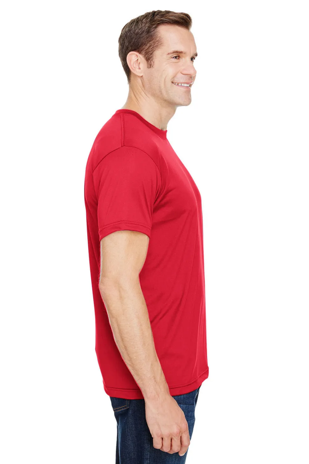T-shirt à manches courtes pour hommes Bayside fabriqué aux États-Unis - Rouge