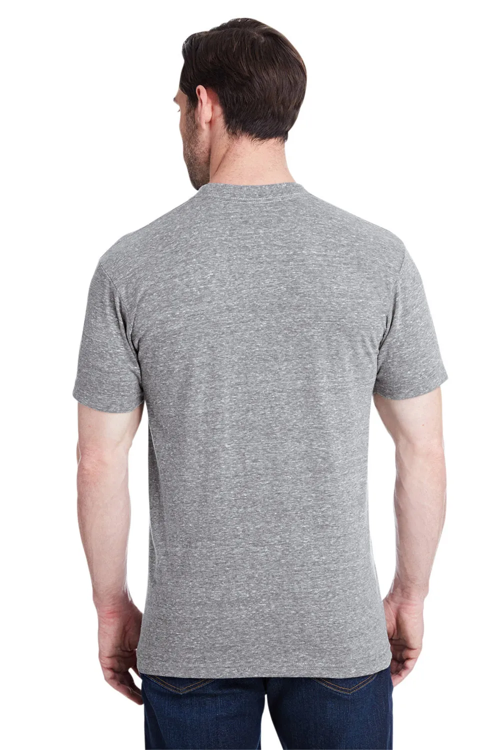 T-shirt col rond à manches courtes pour hommes Bayside fabriqué aux États-Unis - Gris sportif
