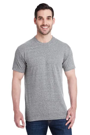 T-shirt col rond à manches courtes pour hommes Bayside fabriqué aux États-Unis - Gris sportif
