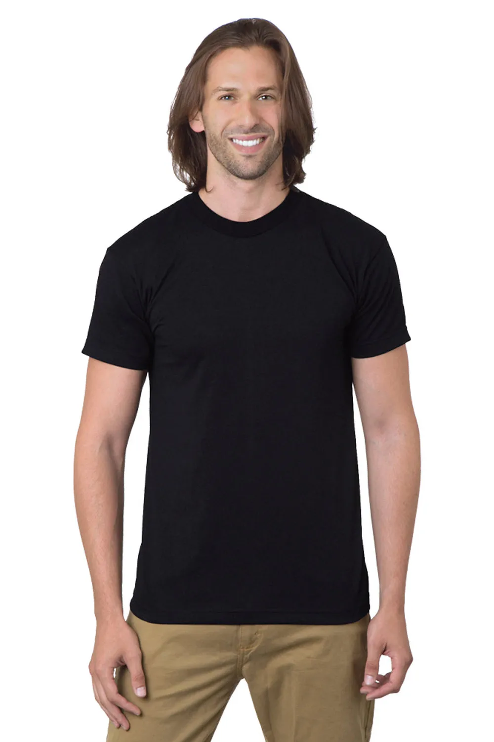T-shirt col rond à manches courtes pour hommes Bayside fabriqué aux États-Unis - Noir