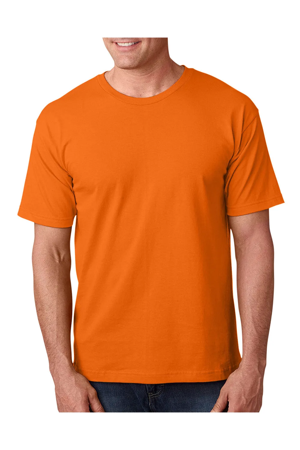 T-shirt à manches courtes col rond Bayside pour hommes - Fabriqué aux États-Unis - Orange vif