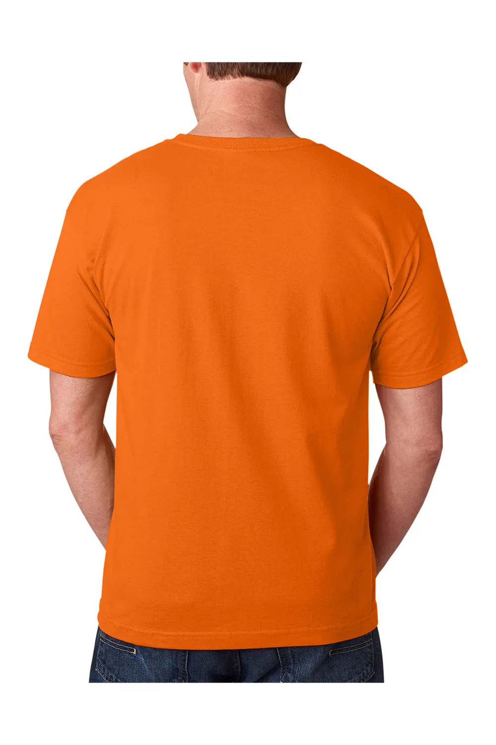 T-shirt à manches courtes col rond Bayside pour hommes - Fabriqué aux États-Unis - Orange vif