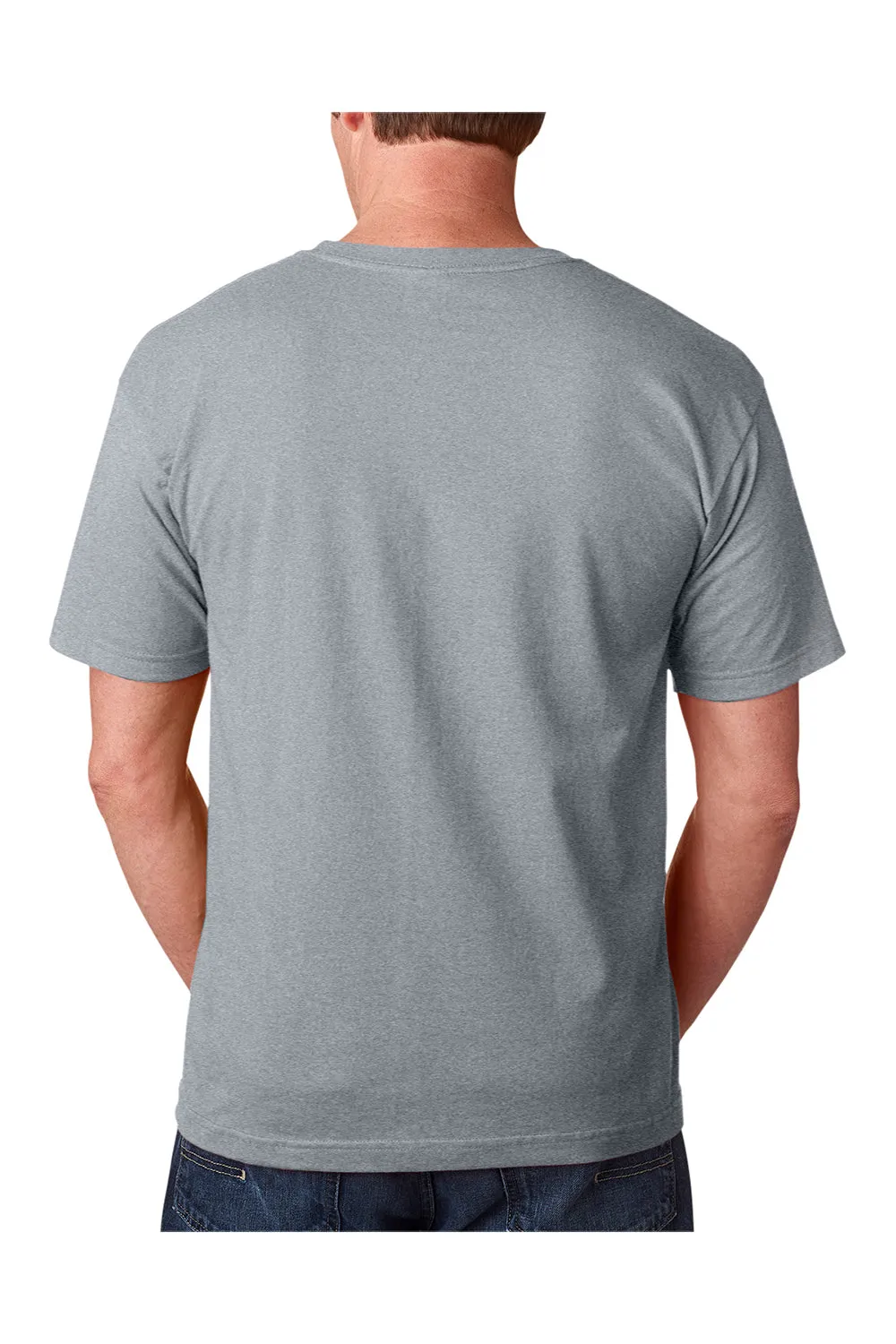T-shirt à manches courtes col rond pour hommes Bayside fabriqué aux États-Unis - Gris cendre foncé
