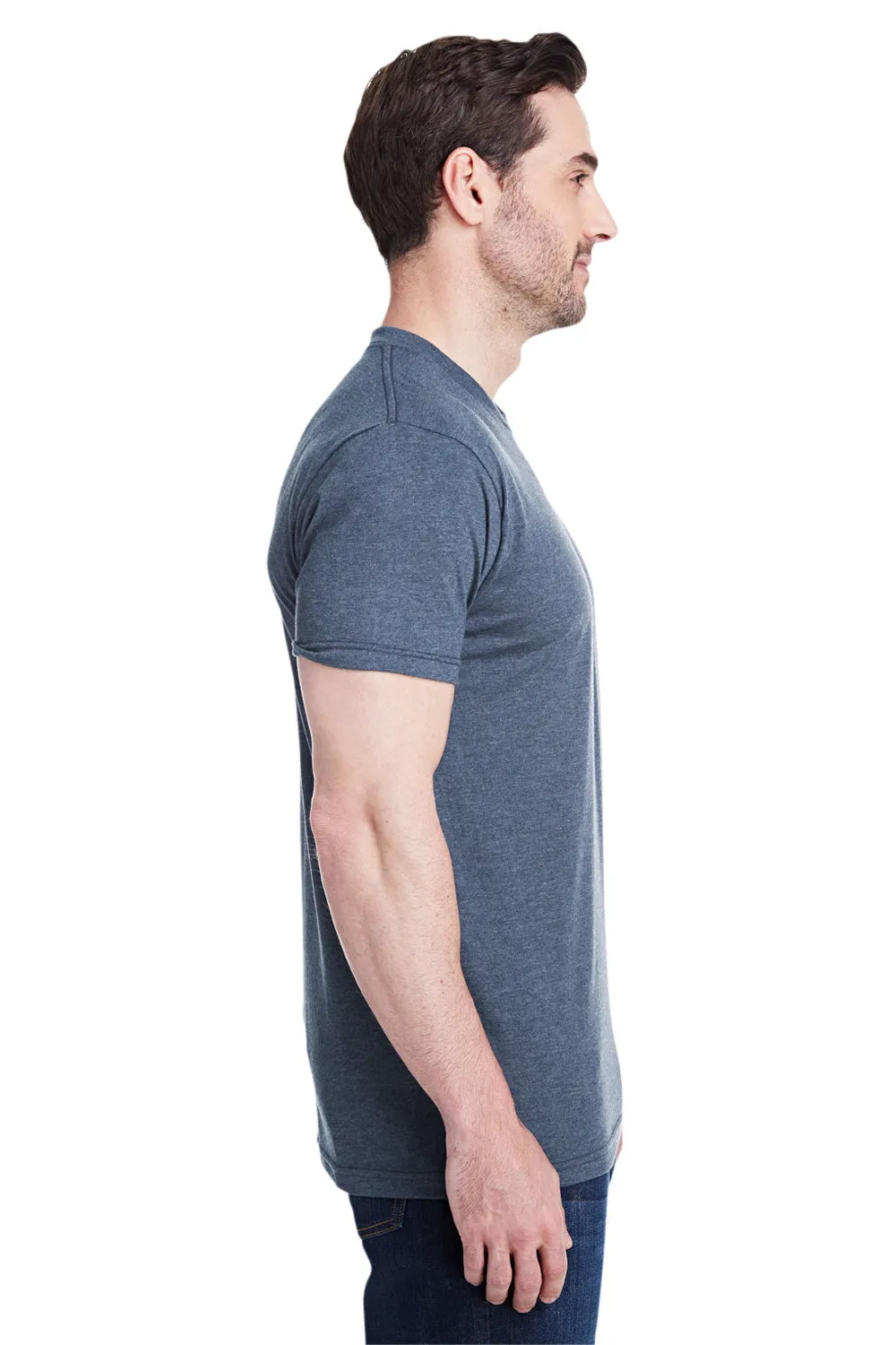 T-shirt à manches courtes col rond pour hommes Bayside fabriqué aux États-Unis - Gris foncé