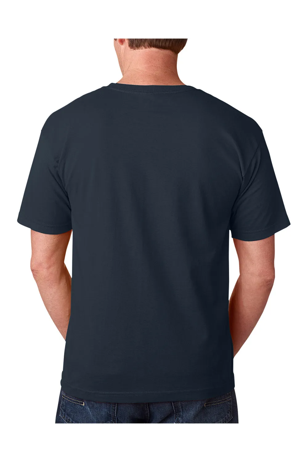 T-shirt à manches courtes col rond pour hommes Bayside fabriqué aux États-Unis - Bleu marine foncé