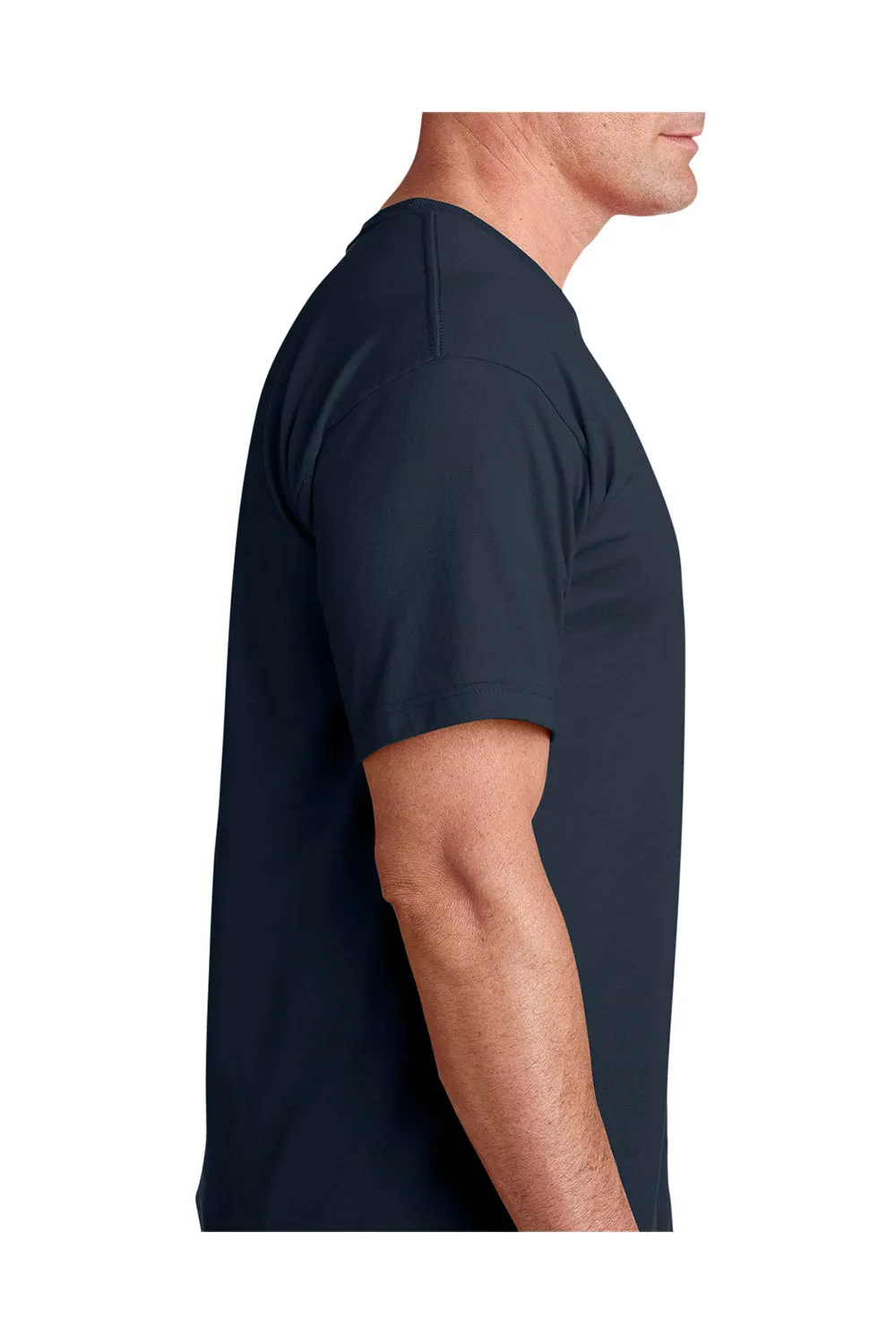 T-shirt à manches courtes col rond pour hommes Bayside fabriqué aux États-Unis - Bleu marine foncé