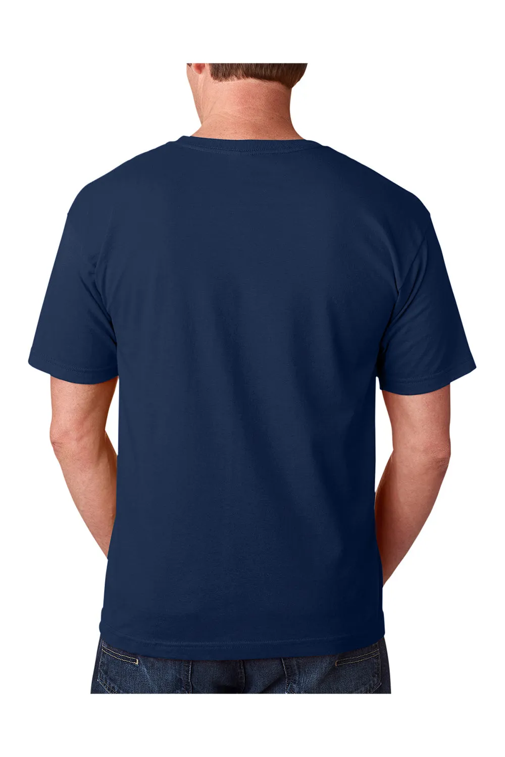 T-shirt à manches courtes col rond pour hommes Bayside fabriqué aux États-Unis - Bleu marine clair