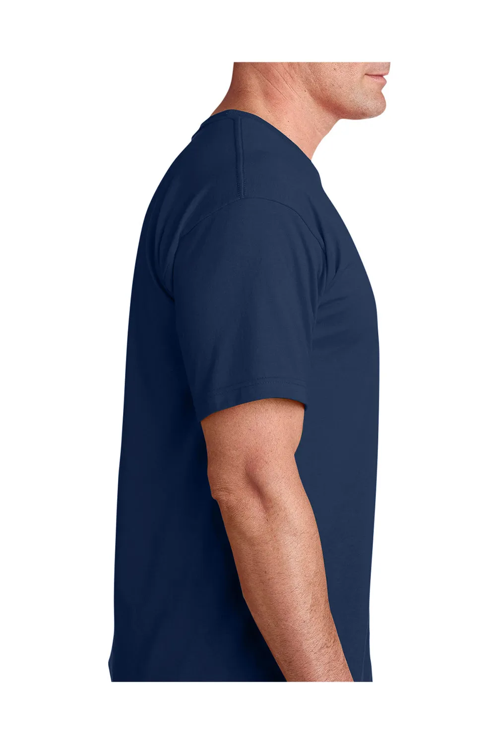 T-shirt à manches courtes col rond pour hommes Bayside fabriqué aux États-Unis - Bleu marine clair