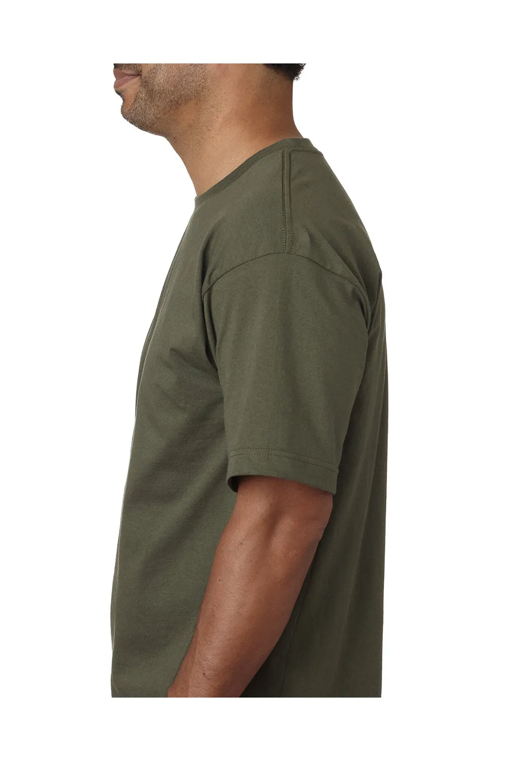 T-shirt col rond à manches courtes pour hommes Bayside fabriqué aux États-Unis - Vert olive