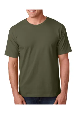 T-shirt col rond à manches courtes pour hommes Bayside fabriqué aux États-Unis - Vert olive