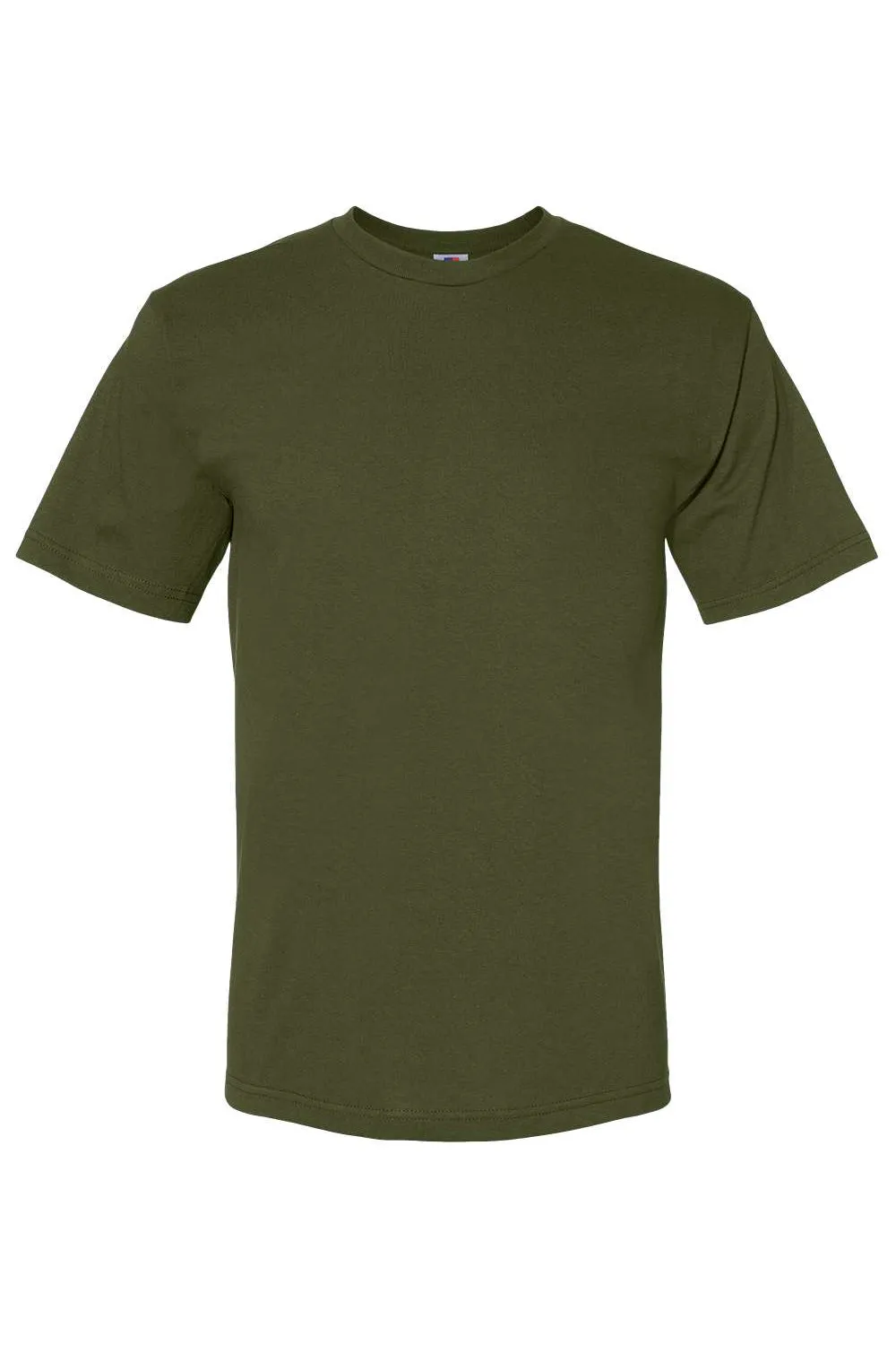T-shirt col rond à manches courtes pour hommes Bayside fabriqué aux États-Unis - Vert olive