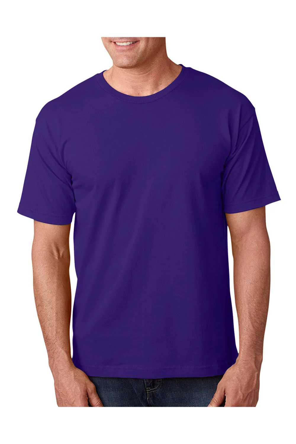 T-shirt à manches courtes col rond pour hommes Bayside fabriqué aux États-Unis - Violet