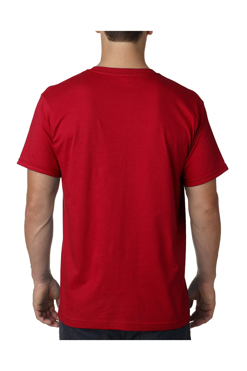 T-shirt à manches courtes col rond pour hommes Bayside fabriqué aux États-Unis - Rouge
