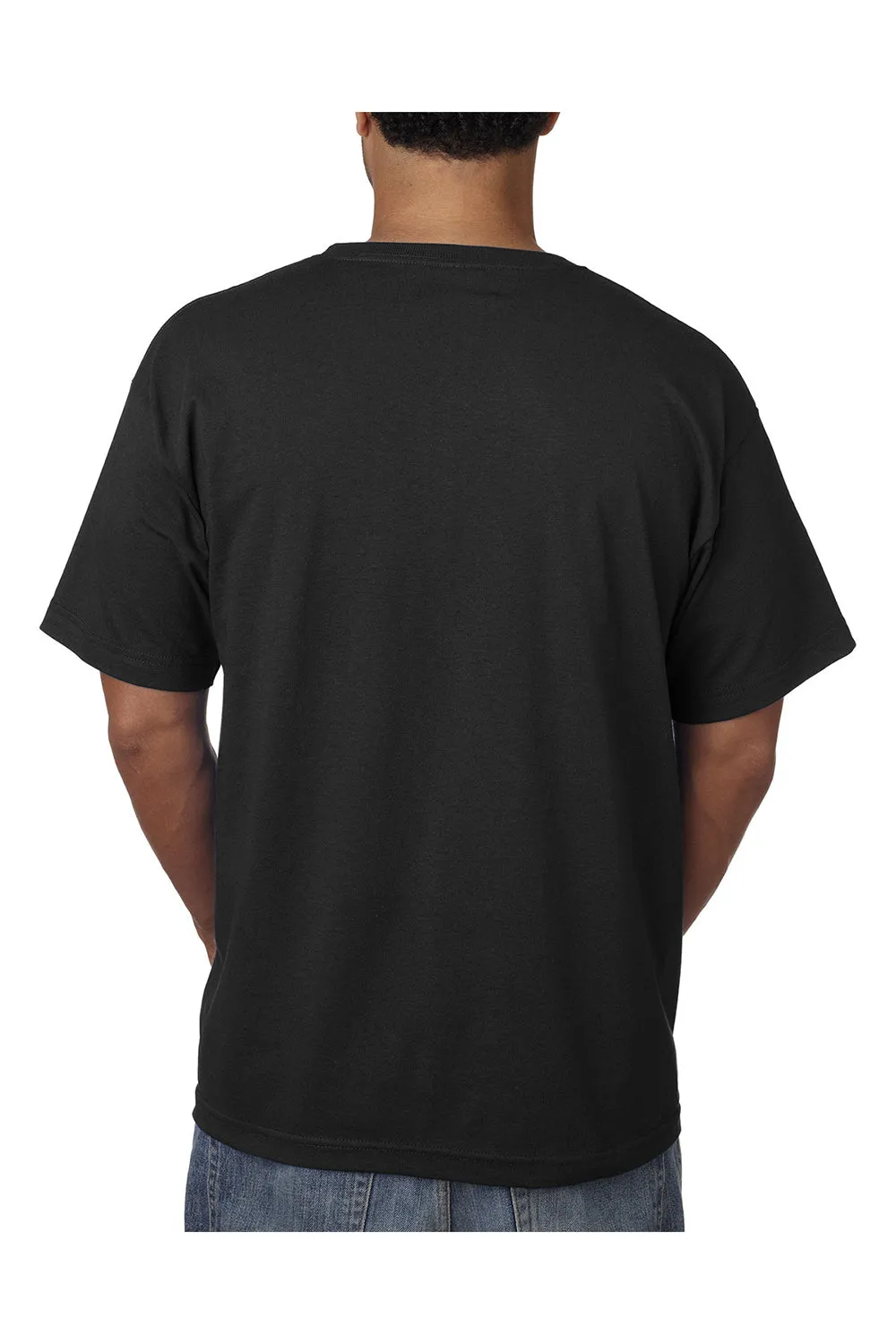 T-shirt à manches courtes pour hommes Bayside fabriqué aux USA avec poche - Noir