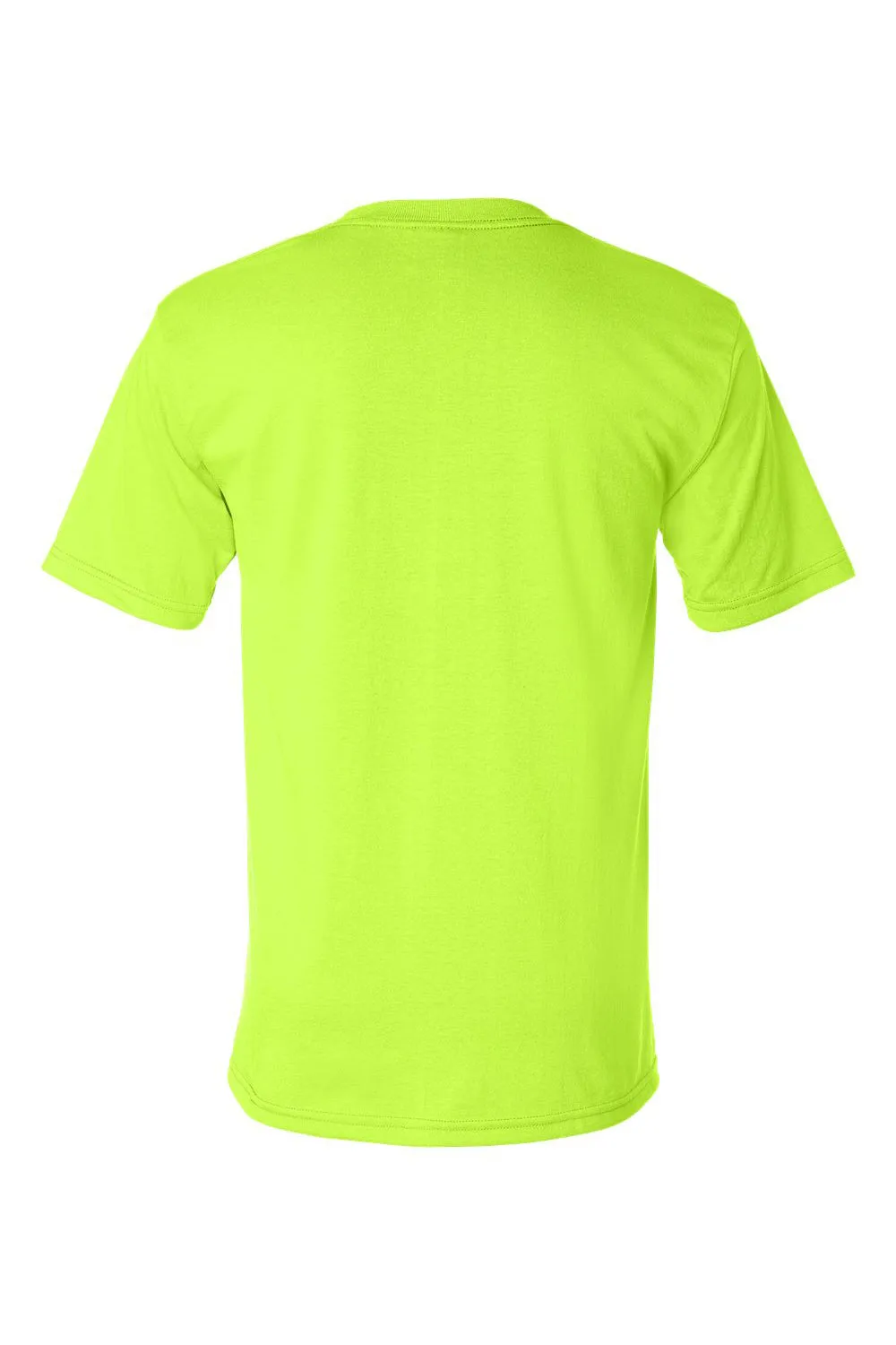 T-shirt à manches courtes pour hommes Bayside fabriqué aux USA avec poche - Vert sécurité