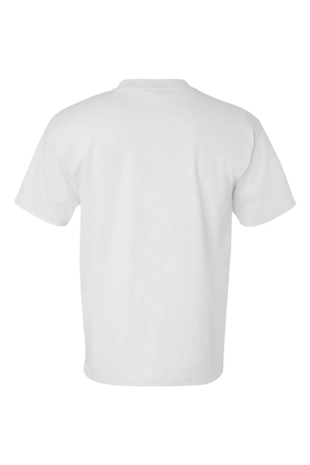 T-shirt à manches courtes pour hommes Bayside fabriqué aux USA avec poche - Blanc