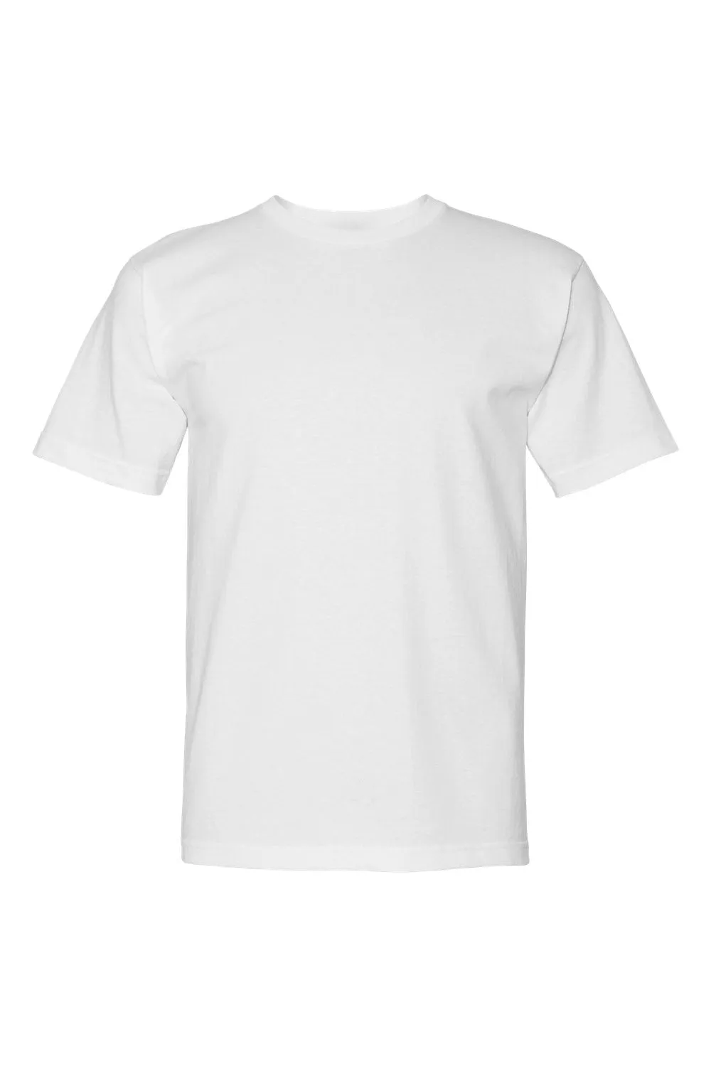 T-shirt col rond à manches courtes pour hommes Bayside fabriqué aux États-Unis - Blanc