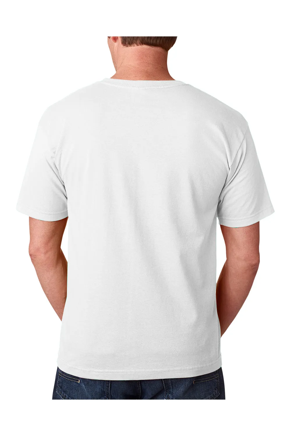 T-shirt col rond à manches courtes pour hommes Bayside fabriqué aux États-Unis - Blanc