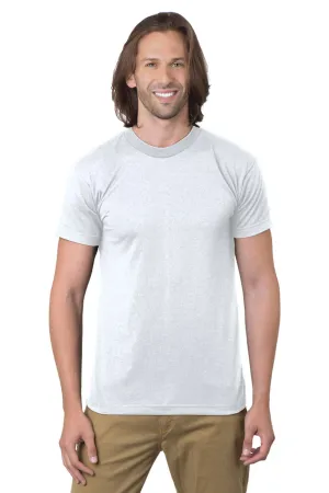 T-shirt col rond à manches courtes pour hommes Bayside fabriqué aux États-Unis - Blanc