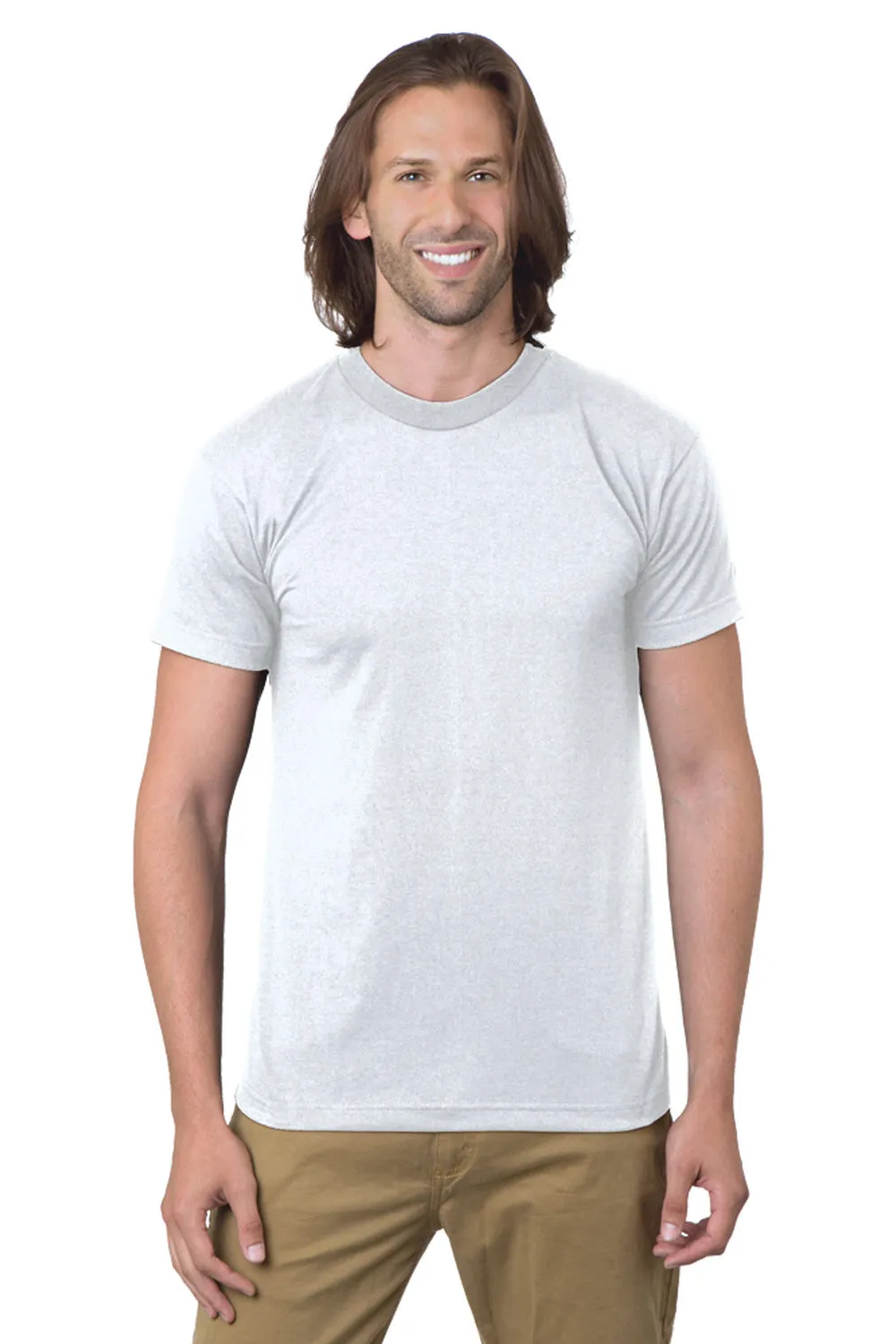 T-shirt col rond à manches courtes pour hommes Bayside fabriqué aux États-Unis - Blanc
