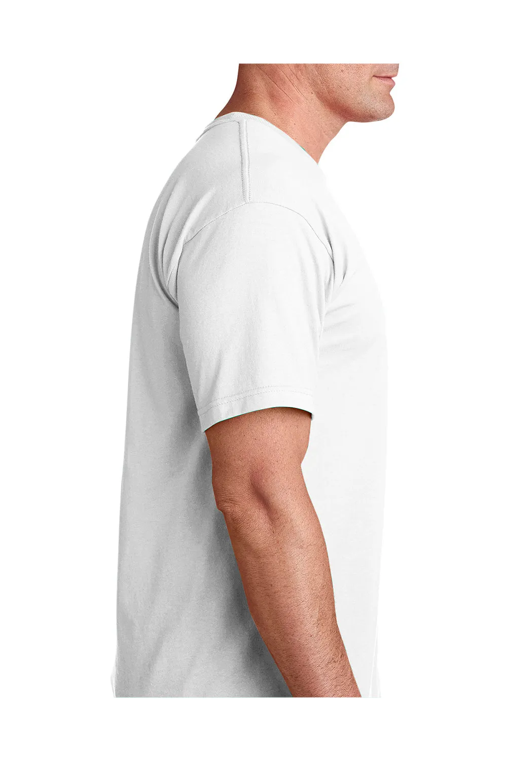 T-shirt col rond à manches courtes pour hommes Bayside fabriqué aux États-Unis - Blanc