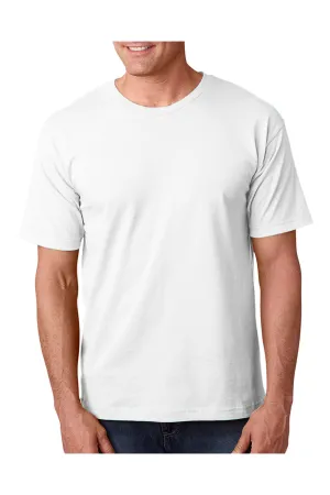 T-shirt col rond à manches courtes pour hommes Bayside fabriqué aux États-Unis - Blanc