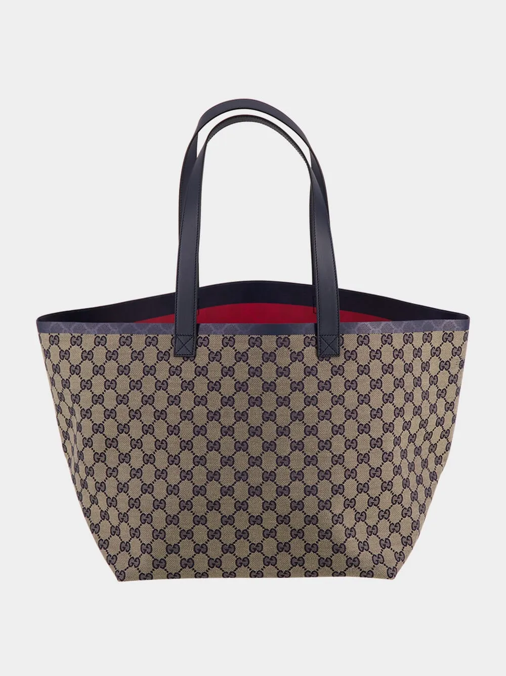 Beige and Blue Totissima Medium Tote Bag