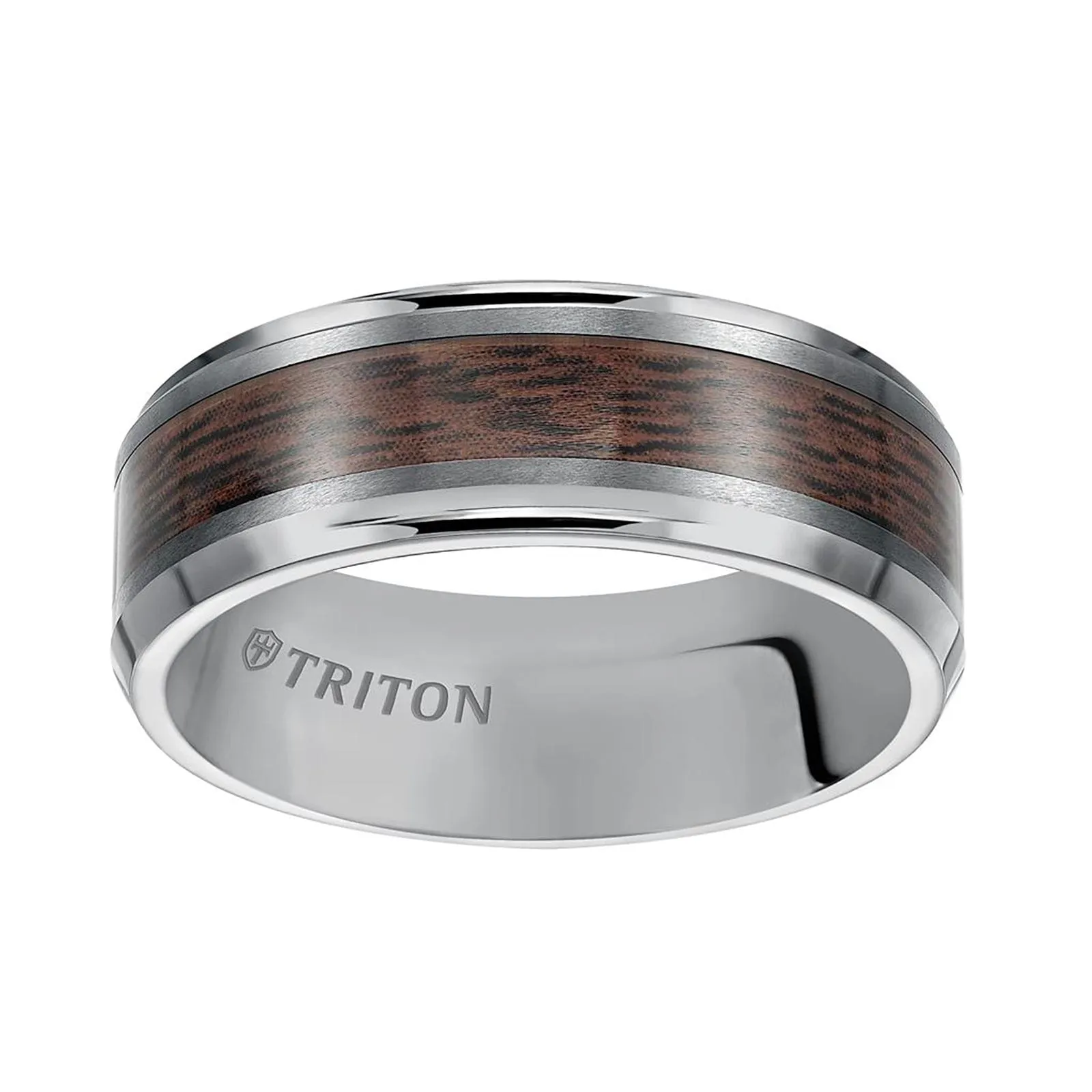 Bevel Edge Wood Finish Contemporary Band