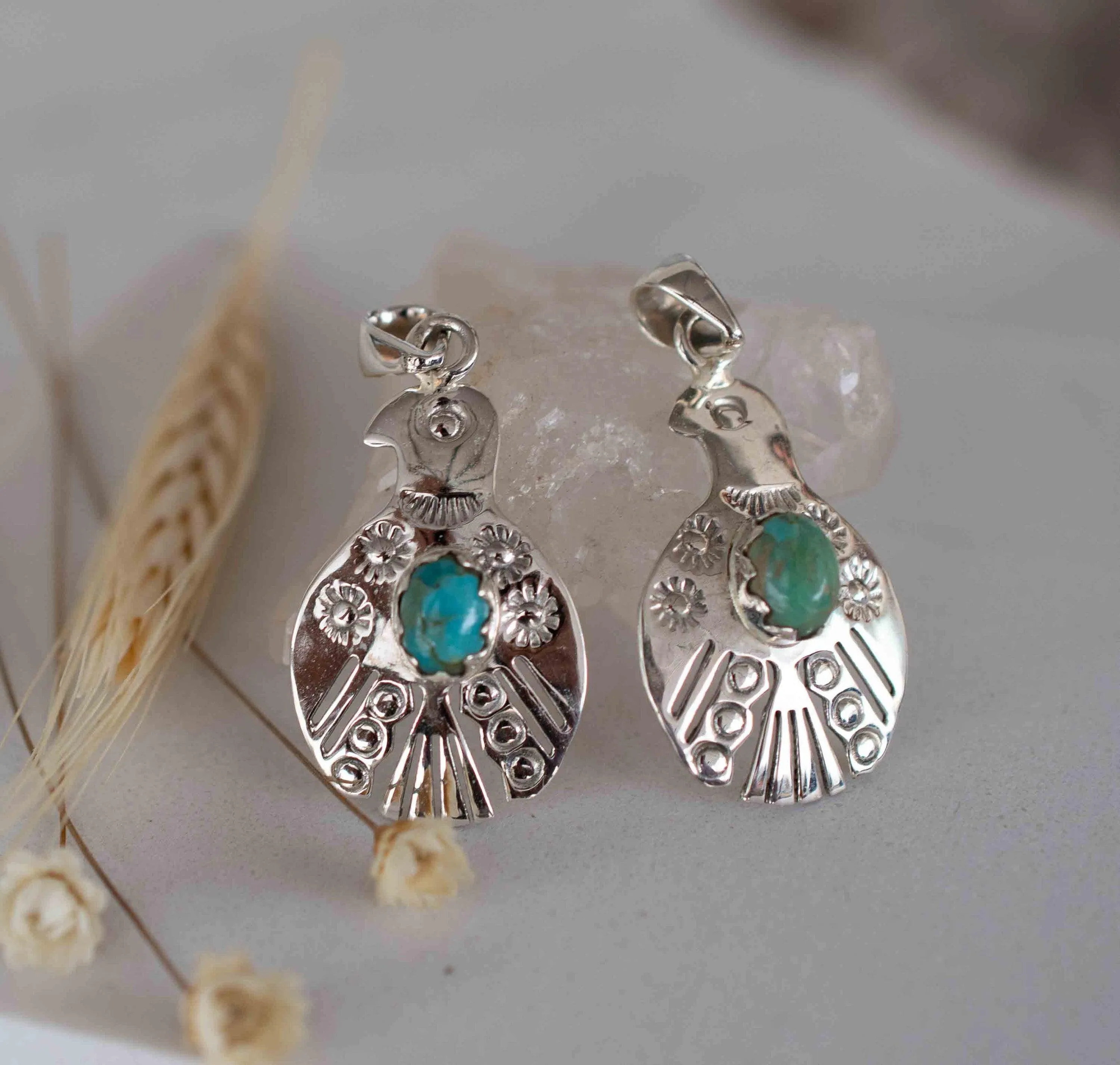 Bird Pendant ~ Turquoise ~ Sterling Silver 925 ~MP005