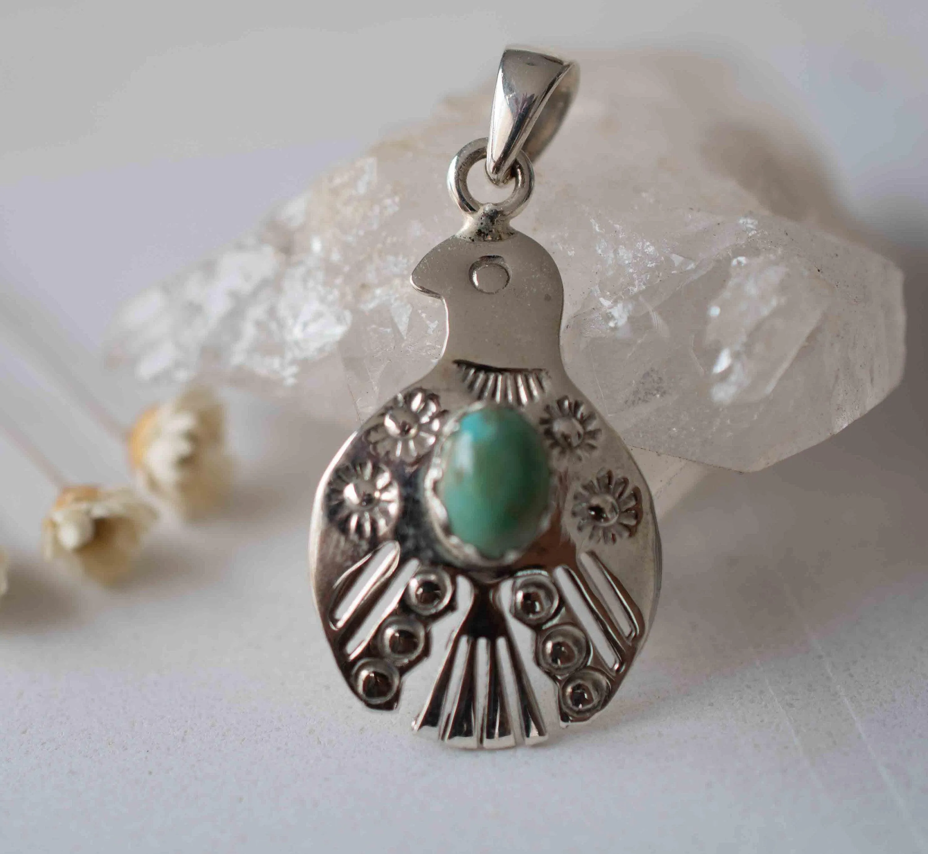 Bird Pendant ~ Turquoise ~ Sterling Silver 925 ~MP005
