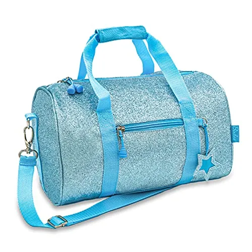 Bixbee Kids Duffle Bag, Dance Bag & Travel Bag for Sports, Gymnastics and Ballet with Adjustable Strap, Zippers, Pockets, and Flake-Resistant Glitter - Dance Bag for Girls & Boys in Sparkalicious Turquoise mega luggage savings