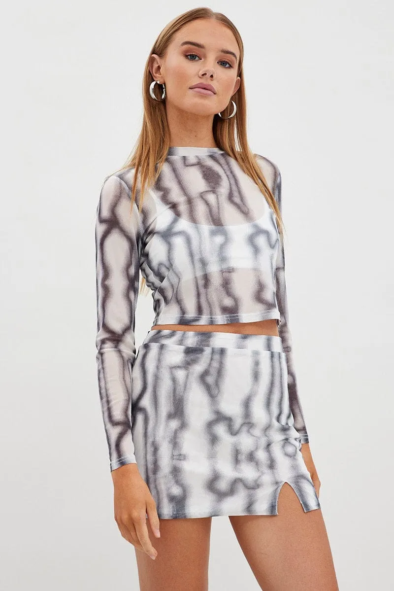 Black Abstract Mini Skirt High Rise Mesh,skirt,denim skirt,mini skirt,maxi skirt,jean skirt,skort,tennis skirt,pleated skirt,pencil skirt,bubble skirt,plisse skirt,fitted skirt,midi skirt,short skirt,short mini skirt,leather skirt,a line skirt,Split skirt