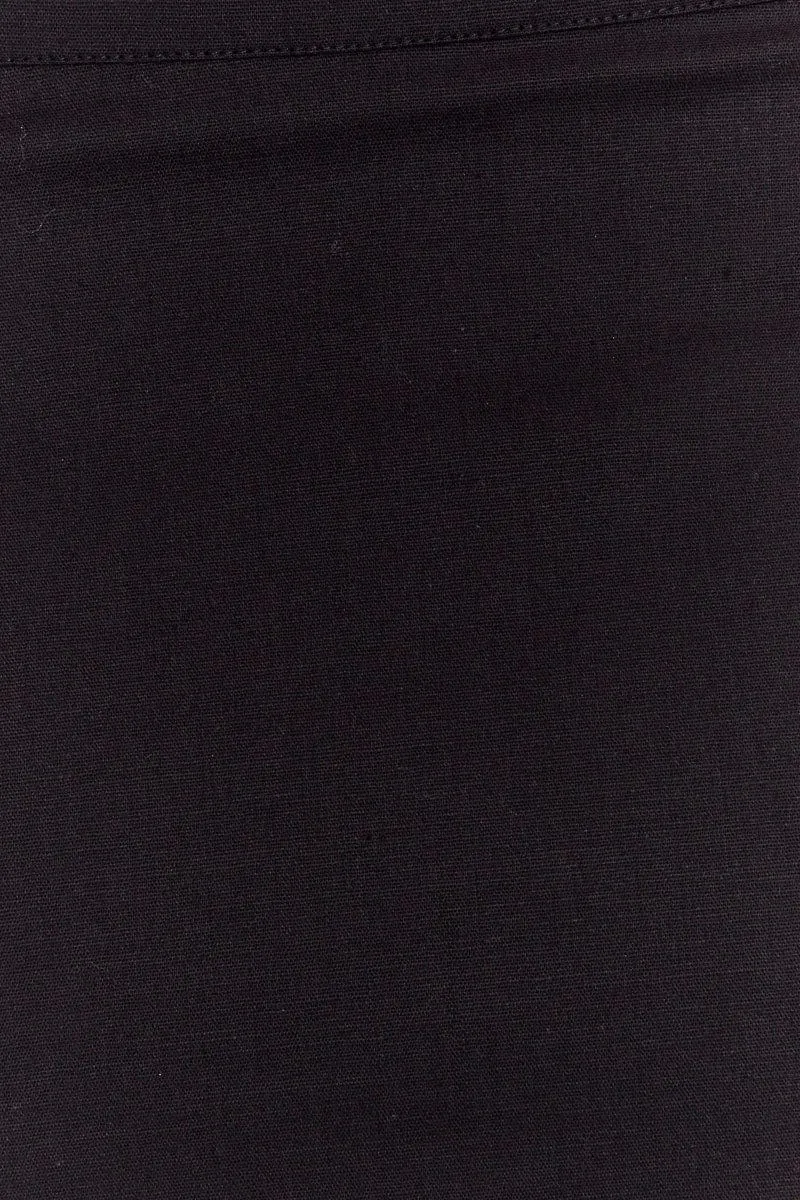 Black Cargo Skirt Mini High Rise