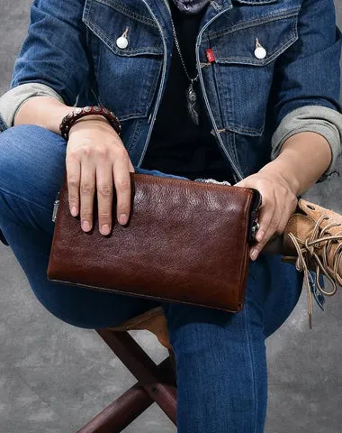 Black Leather Mens Brown Business Long Wallet Clutch Bag Wristlet Wallet For Men Cyber Monday wallet sale