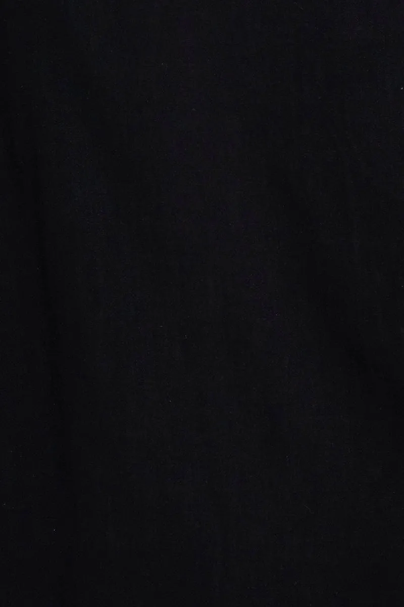 Black Linen Blend Wrap Tie Waist Maxi Skirt