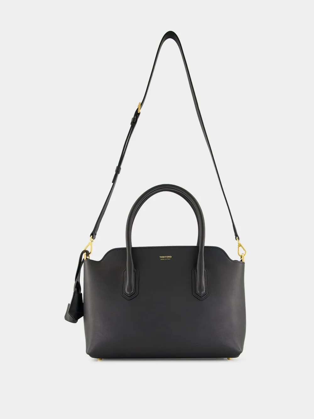 Black Medium Grain Leather Handbag