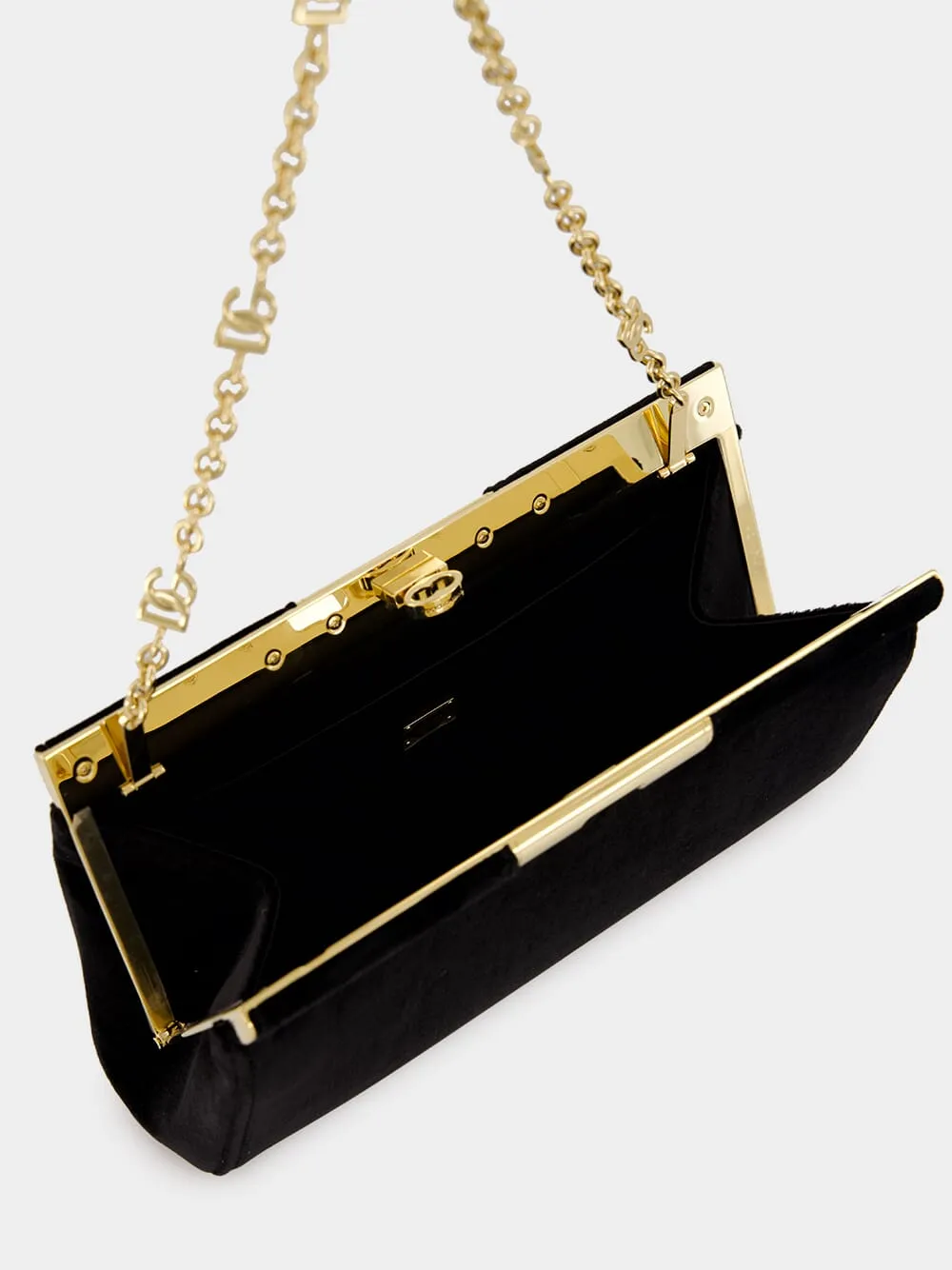Black Medium Marlene Velvet Shoulder Bag