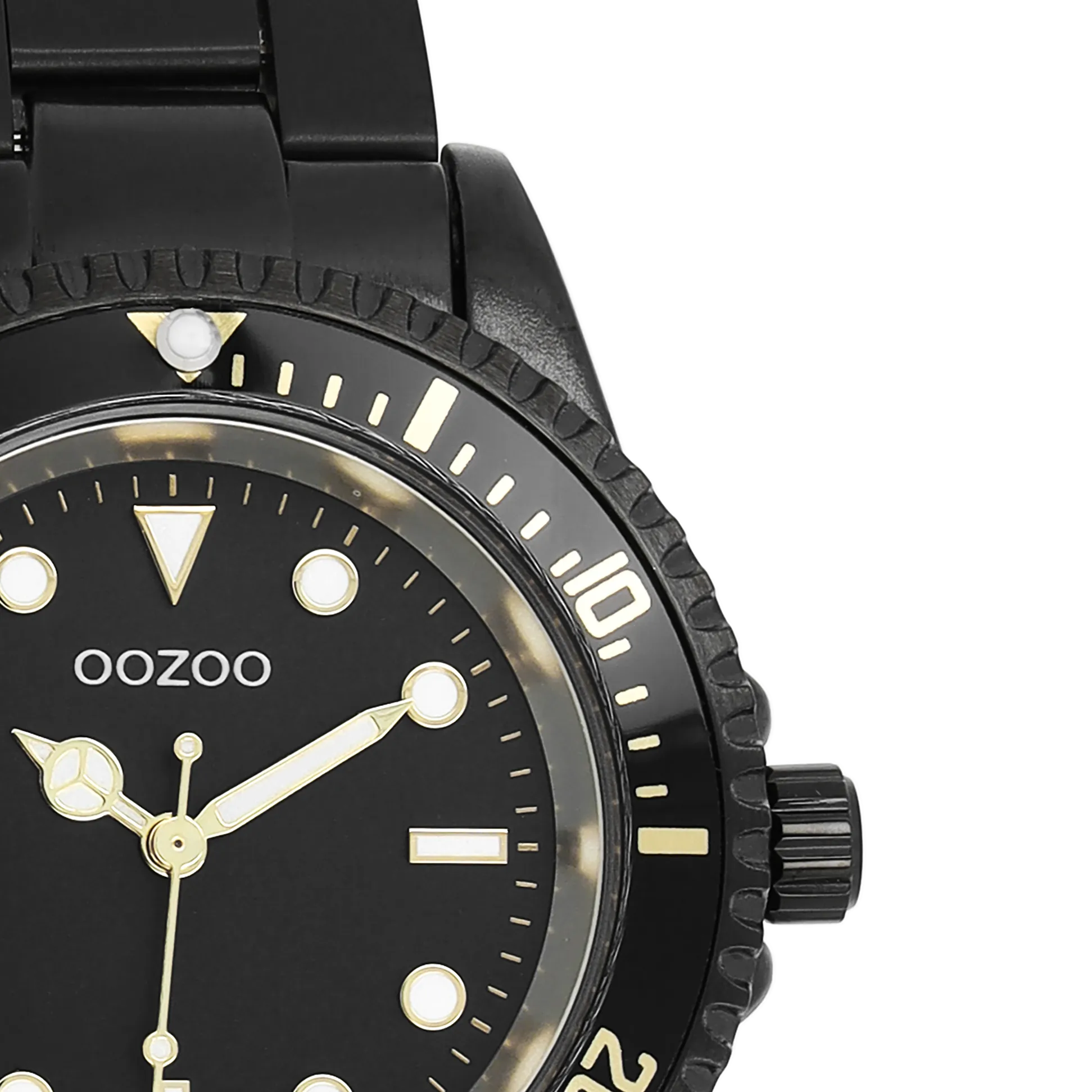 Black OOZOO watch with stainless steel bracelet - C11149