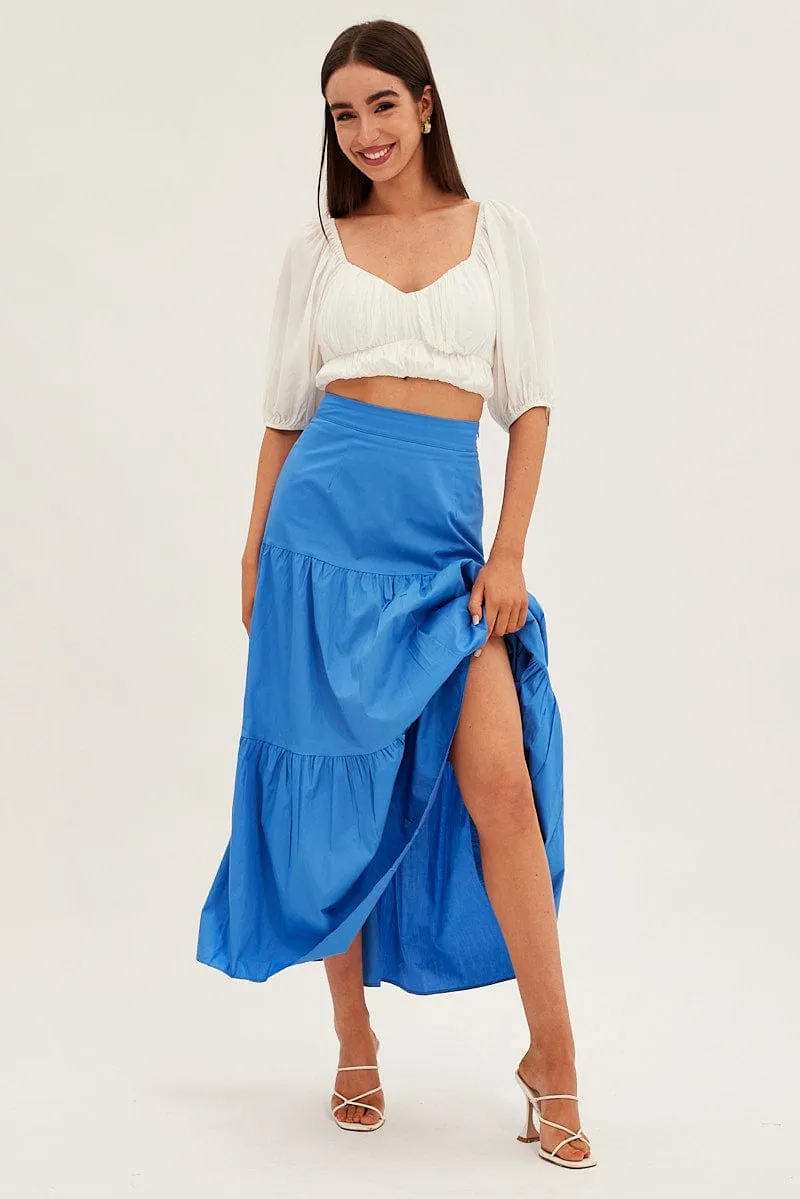 Blue Maxi Skirt High Rise Tiered,skirt,denim skirt,mini skirt,maxi skirt,jean skirt,skort,tennis skirt,pleated skirt,pencil skirt,bubble skirt,plisse skirt,fitted skirt,midi skirt,short skirt,short mini skirt,leather skirt,a line skirt