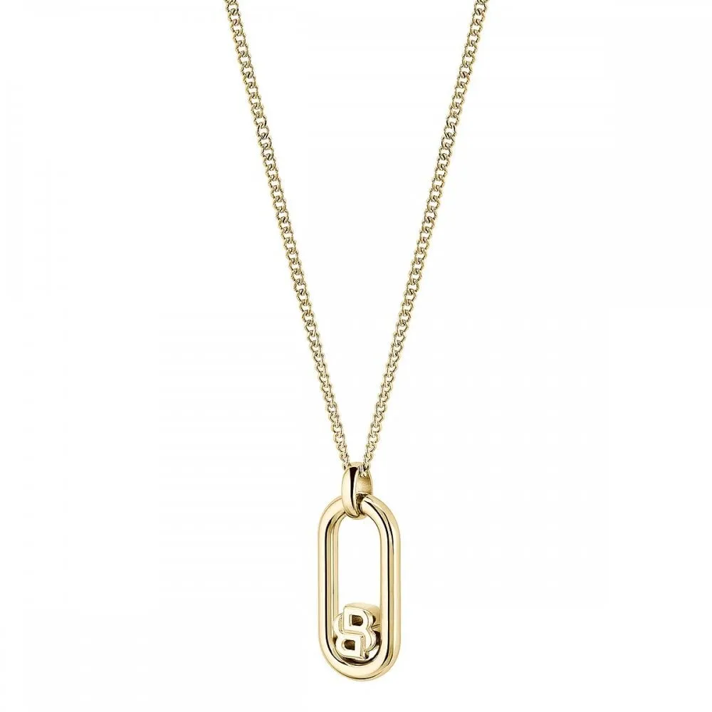 Boss Jewellery Ladies Double B Gold Plated Necklace 1580627 