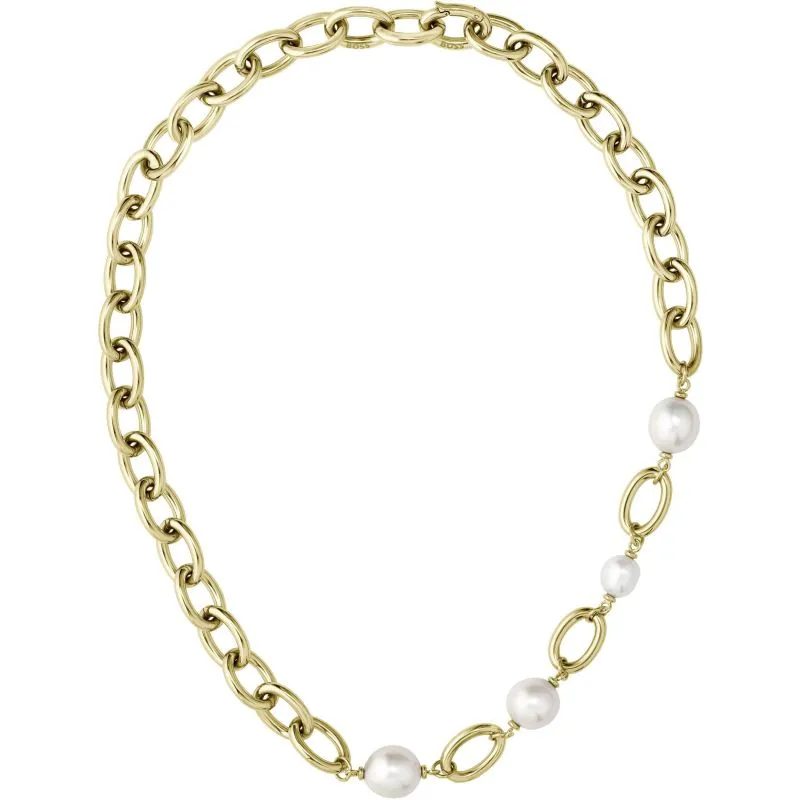 Boss Jewellery Ladies Gold Plated Pearl Necklace 1580540 