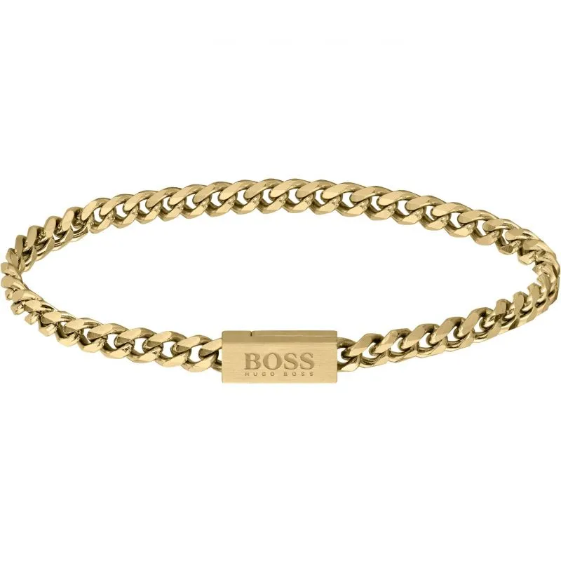 Boss Jewellery Yellow Gold Plated Mens Bracelet 1580172M 