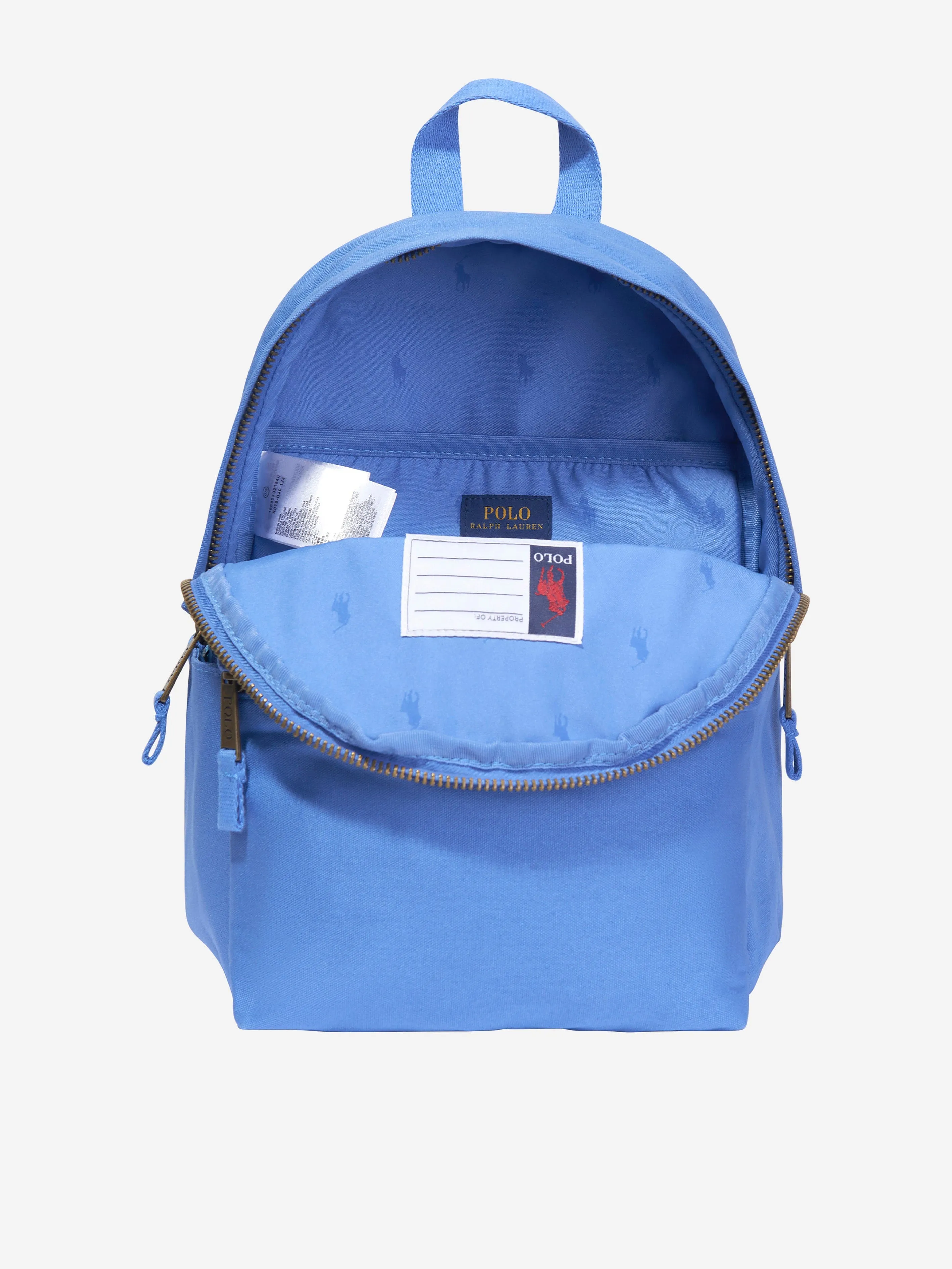 Boys Canvas Polo Bear Backpack in Blue (36cm)