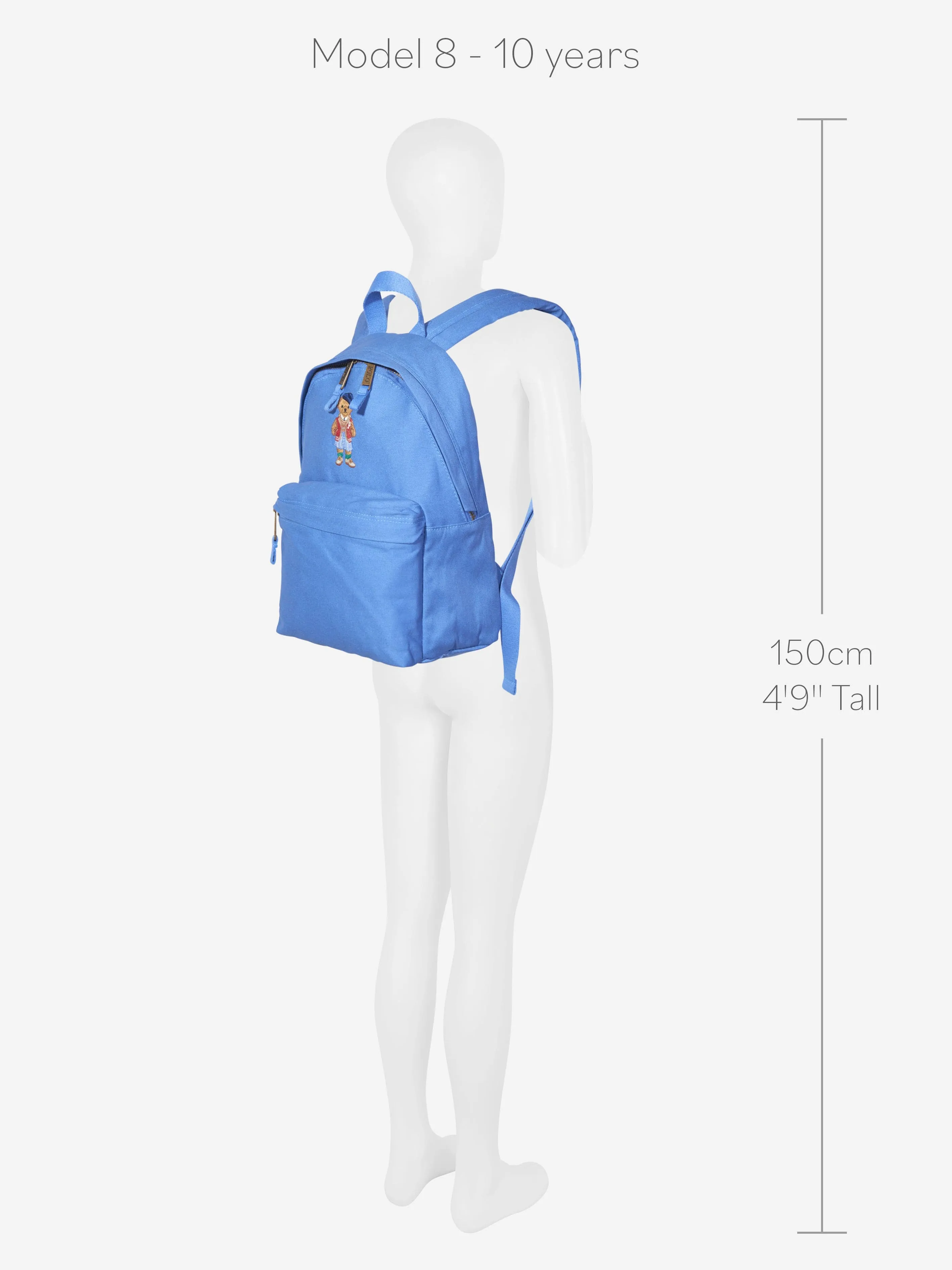 Boys Canvas Polo Bear Backpack in Blue (36cm)