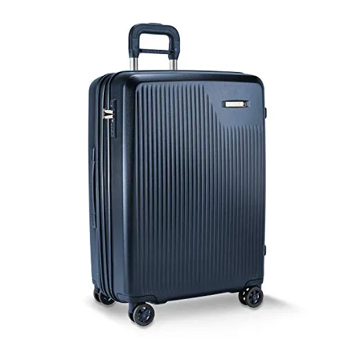 Briggs & Riley Sympatico-Hardside CX Expandable Medium Checked Spinner Luggage, Matte Navy, 27-Inch mega luggage savings