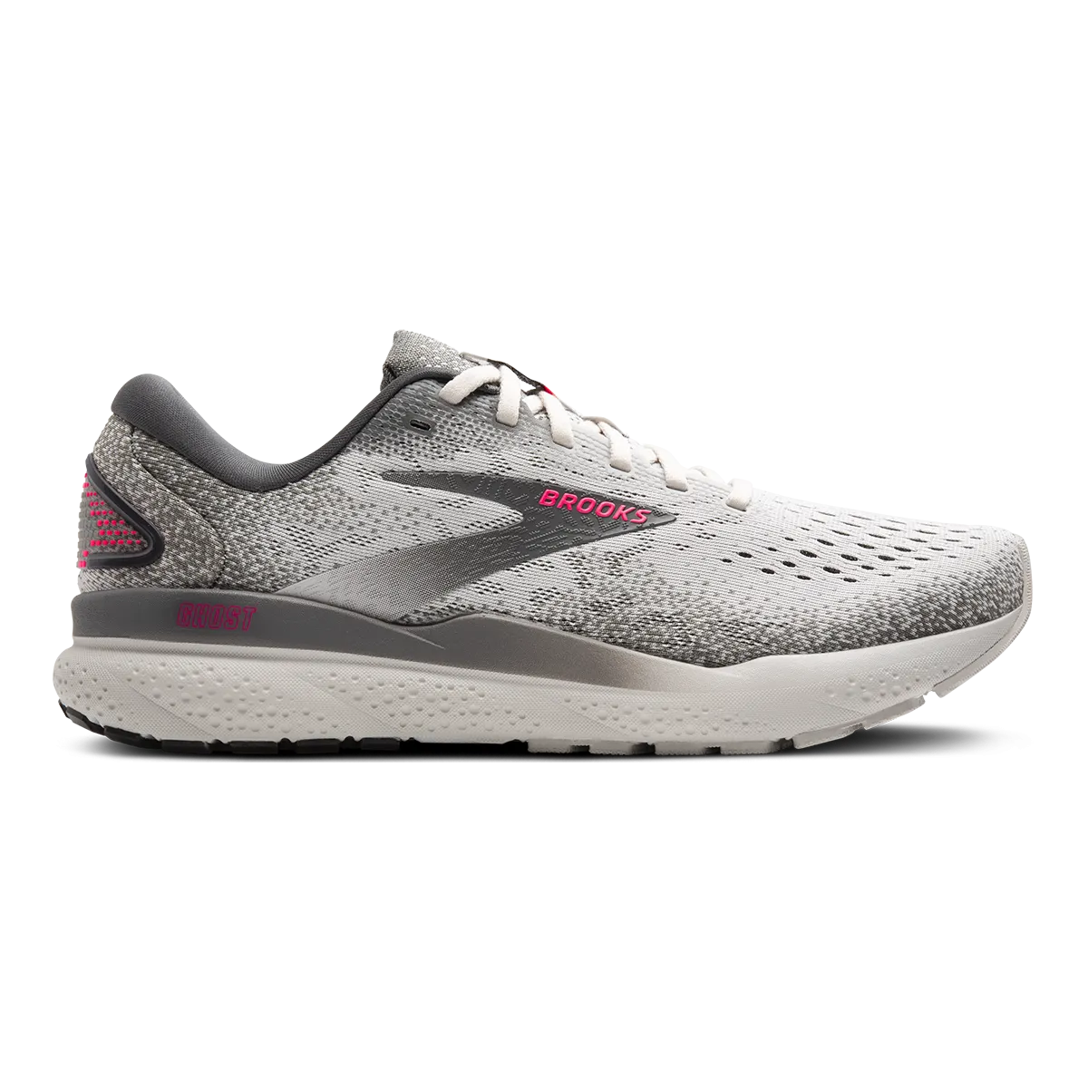 Brooks Ghost 16 - Gris - Gargouille - Rose