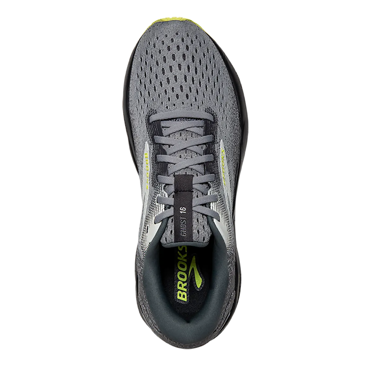 Brooks Ghost 16 - Apprêt - Gris - Citron vert